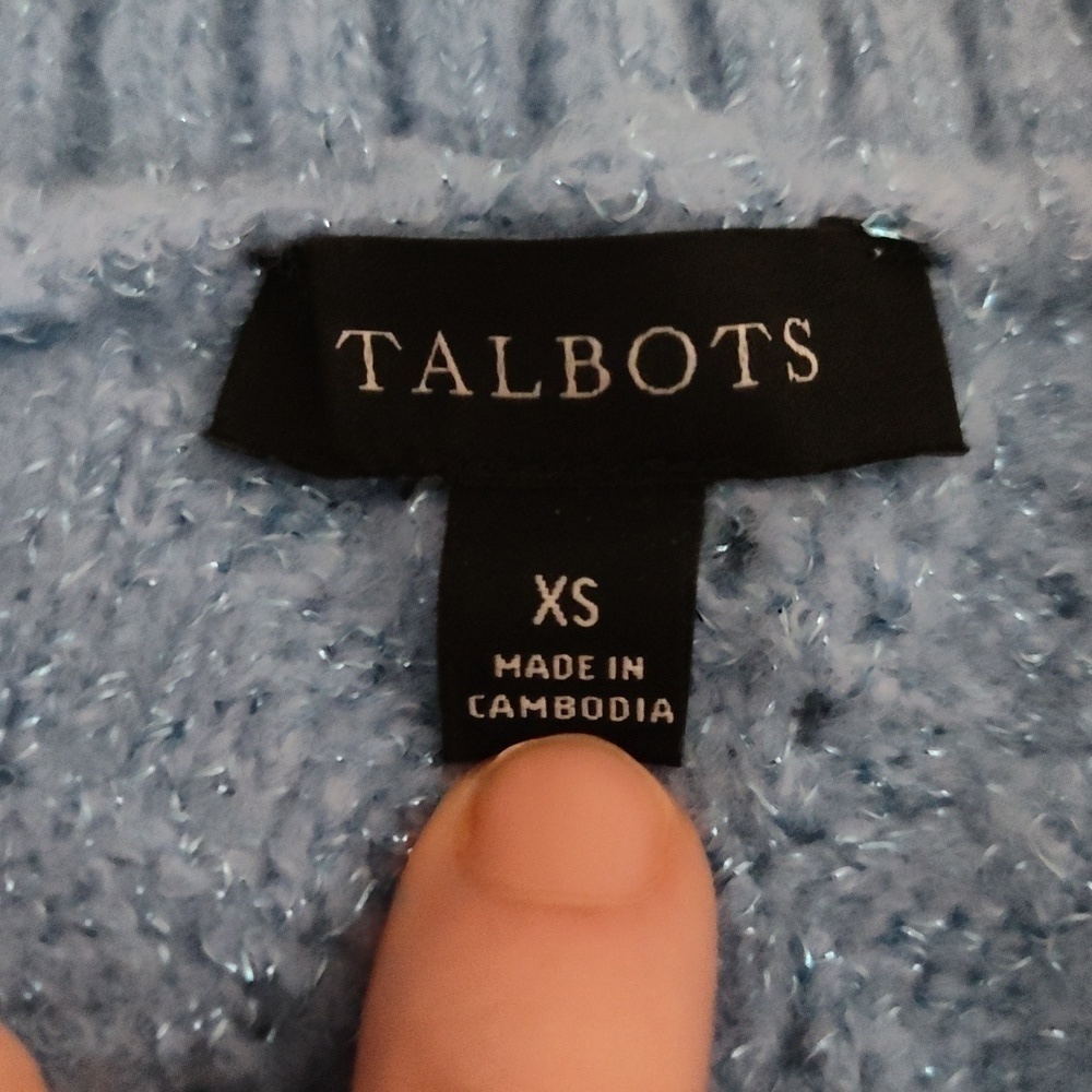Talbots Knit Sweater blue sparkly size extra small - Picture 5 of 7